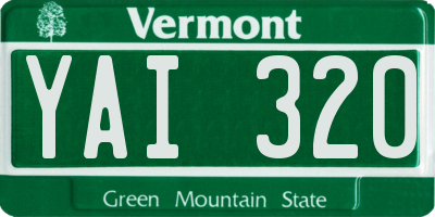 VT license plate YAI320