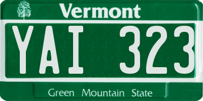 VT license plate YAI323