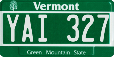 VT license plate YAI327