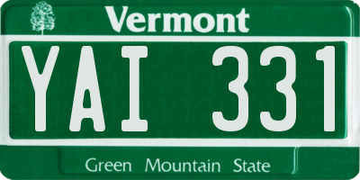 VT license plate YAI331
