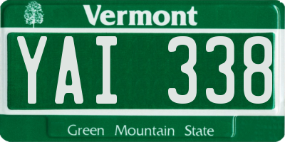 VT license plate YAI338