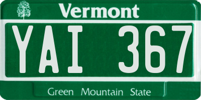 VT license plate YAI367