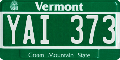 VT license plate YAI373