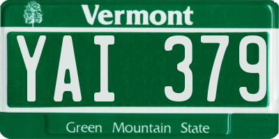 VT license plate YAI379