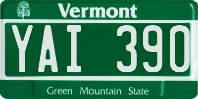 VT license plate YAI390