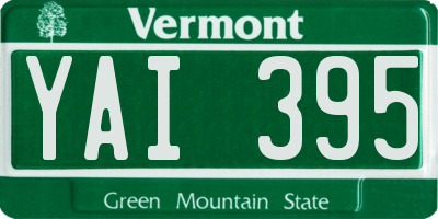 VT license plate YAI395