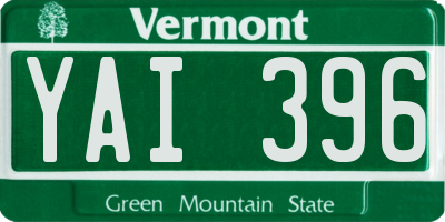 VT license plate YAI396