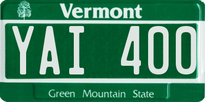 VT license plate YAI400