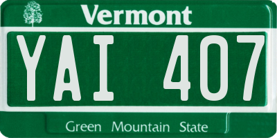 VT license plate YAI407
