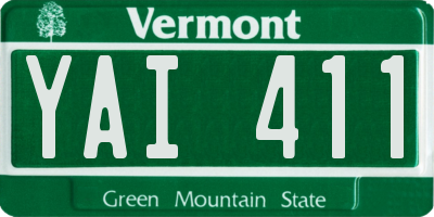 VT license plate YAI411