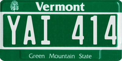 VT license plate YAI414