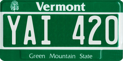 VT license plate YAI420
