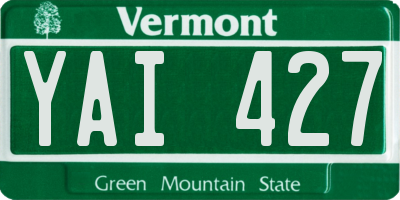 VT license plate YAI427