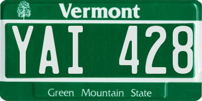 VT license plate YAI428