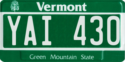 VT license plate YAI430
