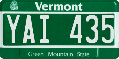 VT license plate YAI435