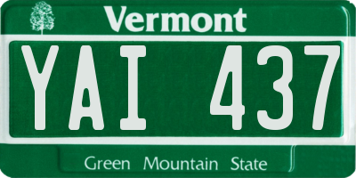 VT license plate YAI437