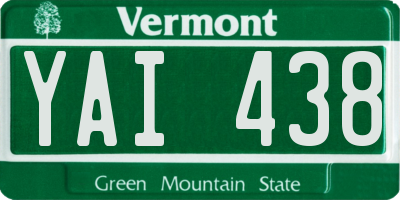 VT license plate YAI438