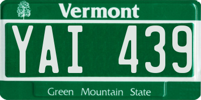 VT license plate YAI439