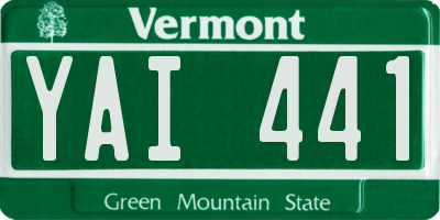 VT license plate YAI441