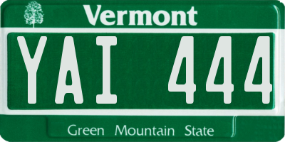 VT license plate YAI444