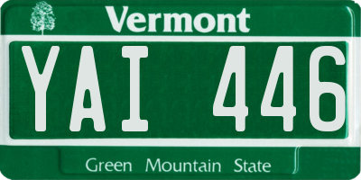 VT license plate YAI446