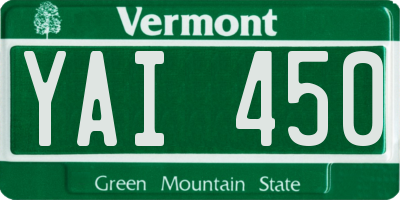 VT license plate YAI450