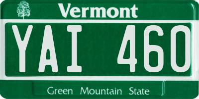 VT license plate YAI460
