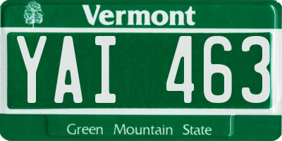 VT license plate YAI463