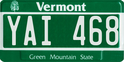 VT license plate YAI468