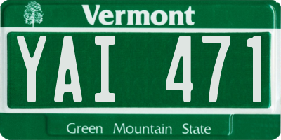 VT license plate YAI471