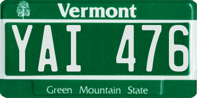 VT license plate YAI476