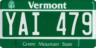VT license plate YAI479