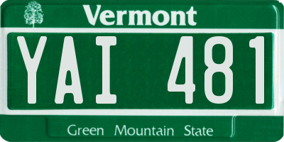 VT license plate YAI481