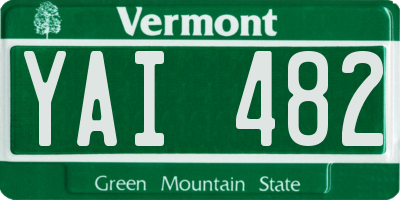 VT license plate YAI482