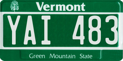 VT license plate YAI483