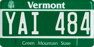 VT license plate YAI484