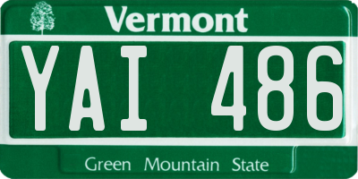 VT license plate YAI486