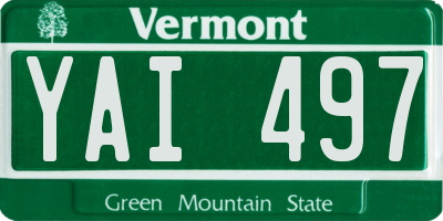 VT license plate YAI497