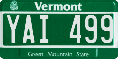 VT license plate YAI499