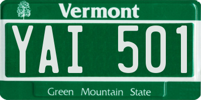 VT license plate YAI501