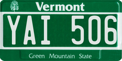 VT license plate YAI506