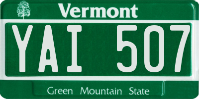 VT license plate YAI507