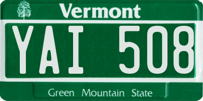 VT license plate YAI508