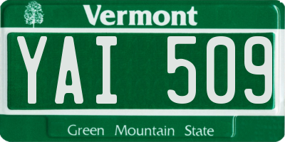 VT license plate YAI509
