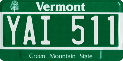 VT license plate YAI511