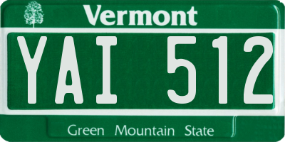 VT license plate YAI512