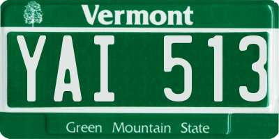 VT license plate YAI513