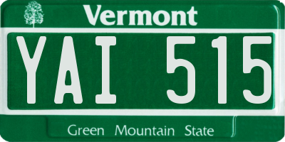 VT license plate YAI515