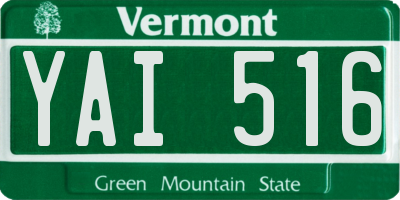 VT license plate YAI516
